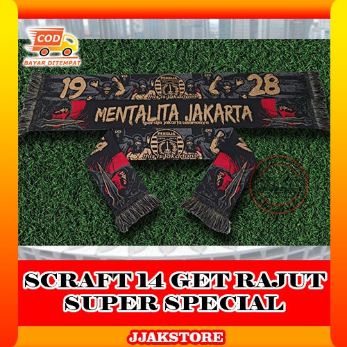 SYAL JAKMANIA SYAL JAKARTANS SYAL JAKARTA SYAL PERSIJA JAKARTA ORIGINAL SYAL TEBAL RAJUT SCRAFT PERS