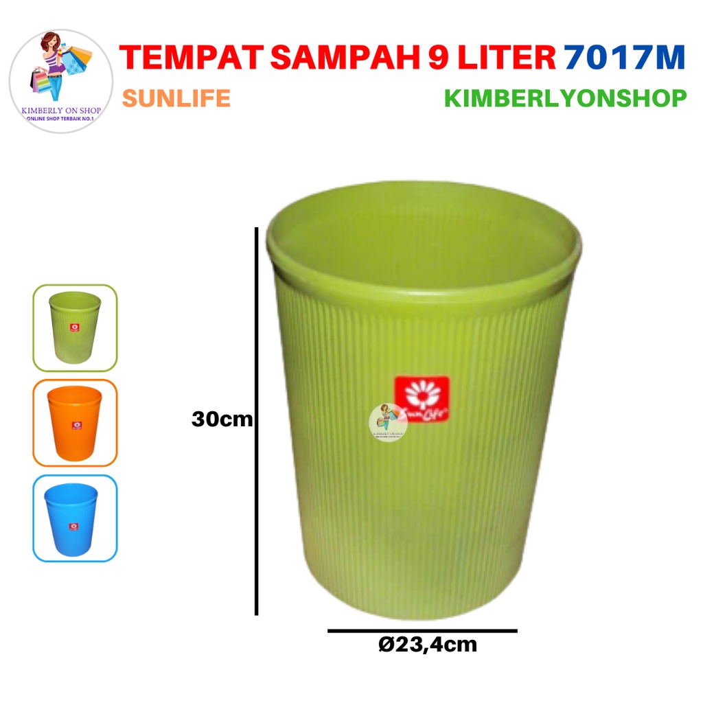 Tempat Sampah Bulat Rose Dustbin 9 Liter 7017 M Sunlife