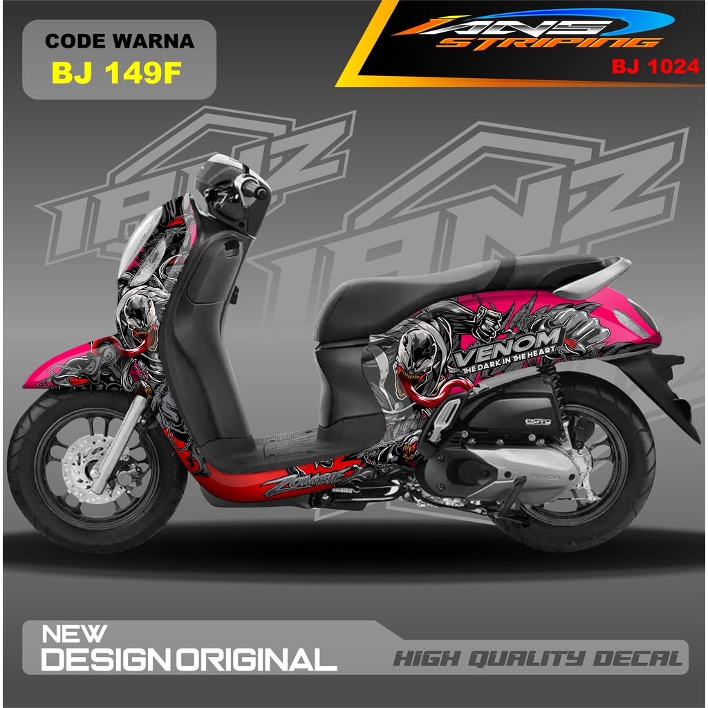 DECAL STICKER SCOOPY FULL BLOK BODI MOTOR / STICKER DECAL  HONDA SCOOPY FULL BODY / STICKER VARIASI SCOOPY TERBARU  / STICKER SCOOPY