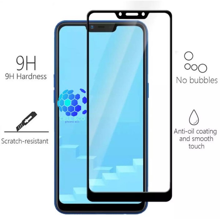 Tempered Glass Full HD OPPO A3S Anti Gores Premium Screen Protector Pelindung Layar OPPO A3S