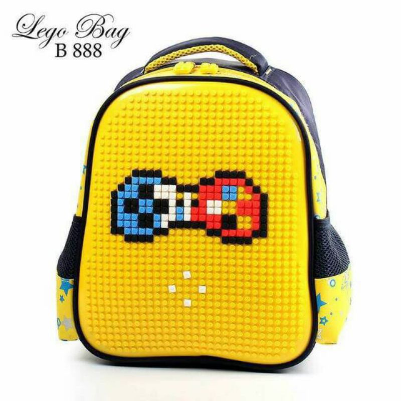 Tas Sekolah Anak TK Model Lego Ransel TK Playgroup Backpack Anak Perempuan dan Laki - Laki Free Pixel Lego