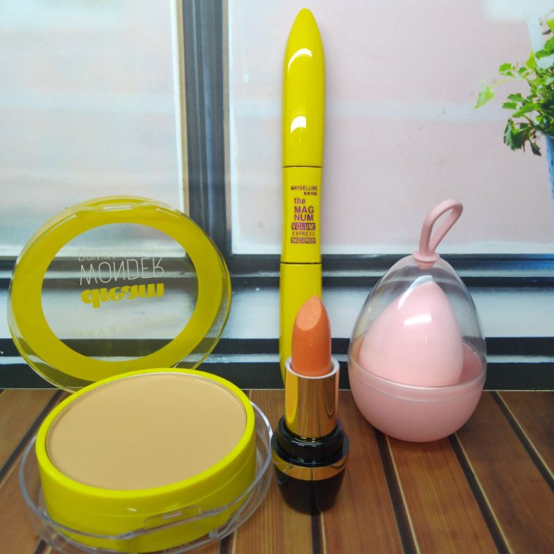 Paket Maybelline // Mascara+Spon Gantung+bedak+lipstik151