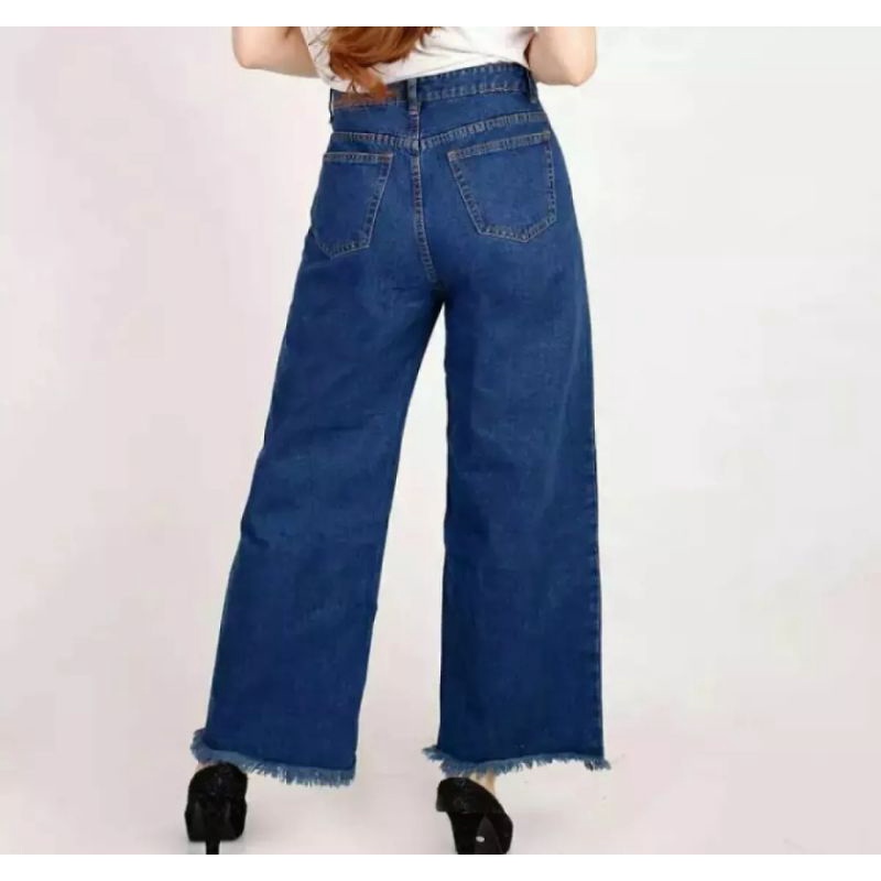 Jeans panjang wanita highwaist/Celana jeans panjang kulot rawis/Jeans panjang wanita terbaru