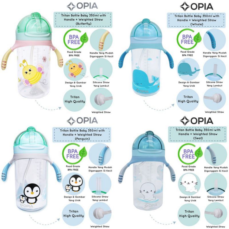 OPIA Tritan Bottle Baby and Kids, Botol minum Anak Bayi Premium