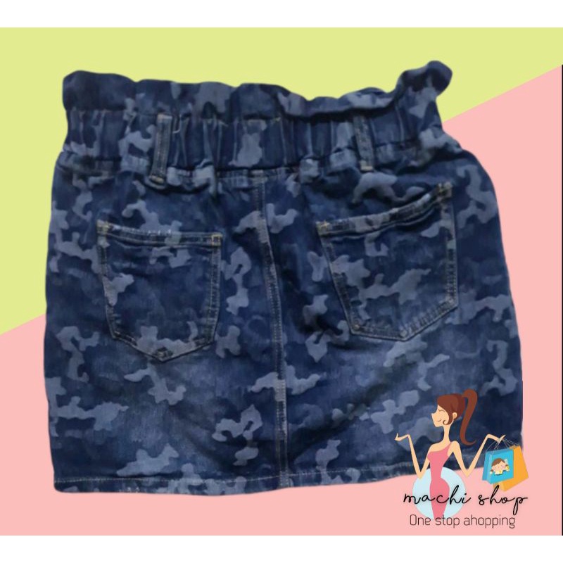 rok jeans karet preloved