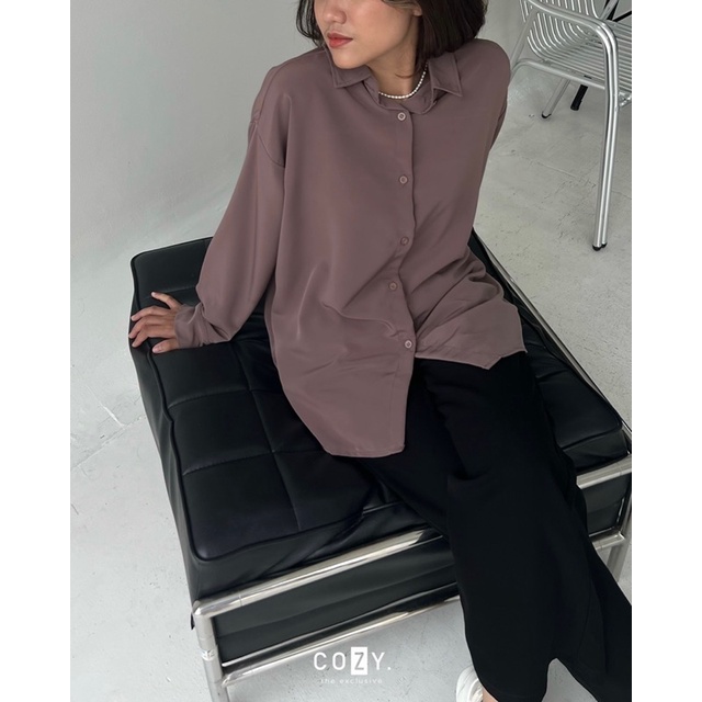 SIVALI Adele Shirt | Oversized Loose Shirt - Kemeja Wanita Atasan Baju Anti Kusut 2128