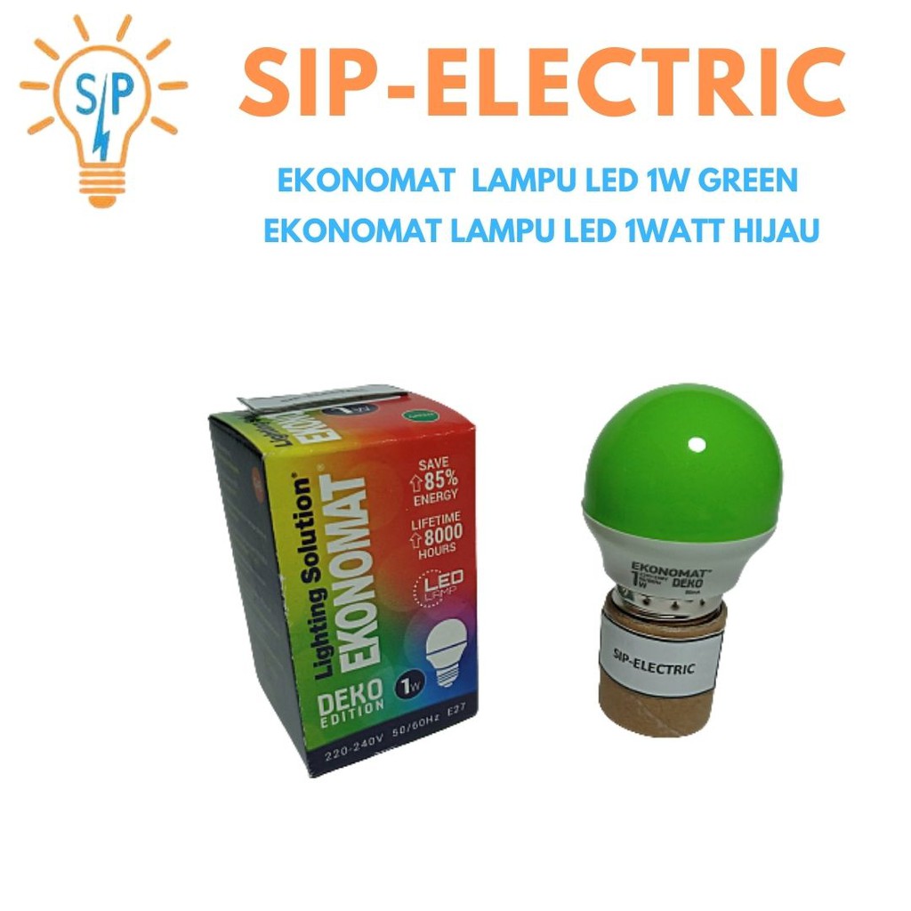 Ekonomat Lampu Led 1W Green / Ekonomat Lampu Led 1Watt Hijau