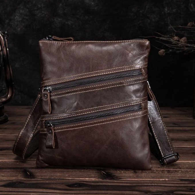 Tas Pria Kulit Asli Selempang Original - Tas Selempang Pria Asli Kulit Sapi - Tas Kulit Asli Selempa