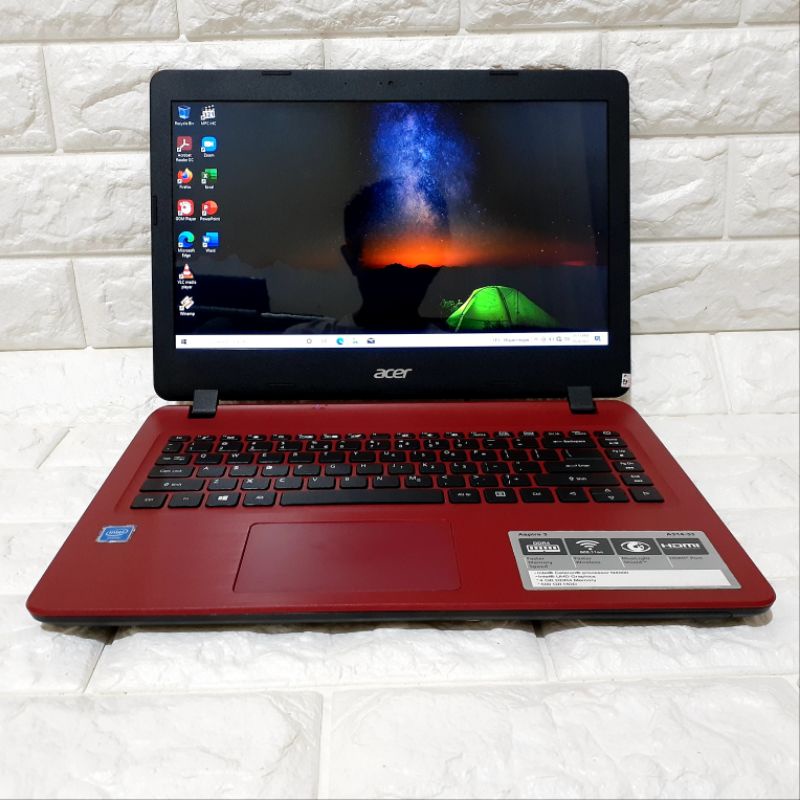 Laptop Acer A314-33 n4000 ram 4 hdd 500 merah