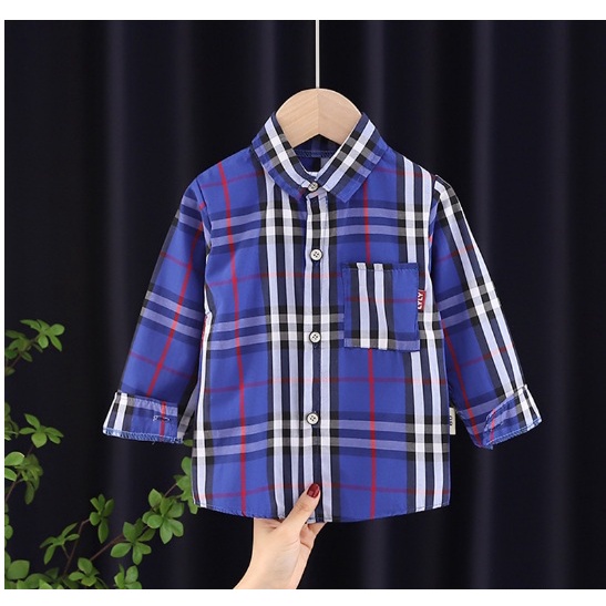 Kemeja anak cewek cowok import Baju anak import atasan anak import baju anak kemeja BURBERRY