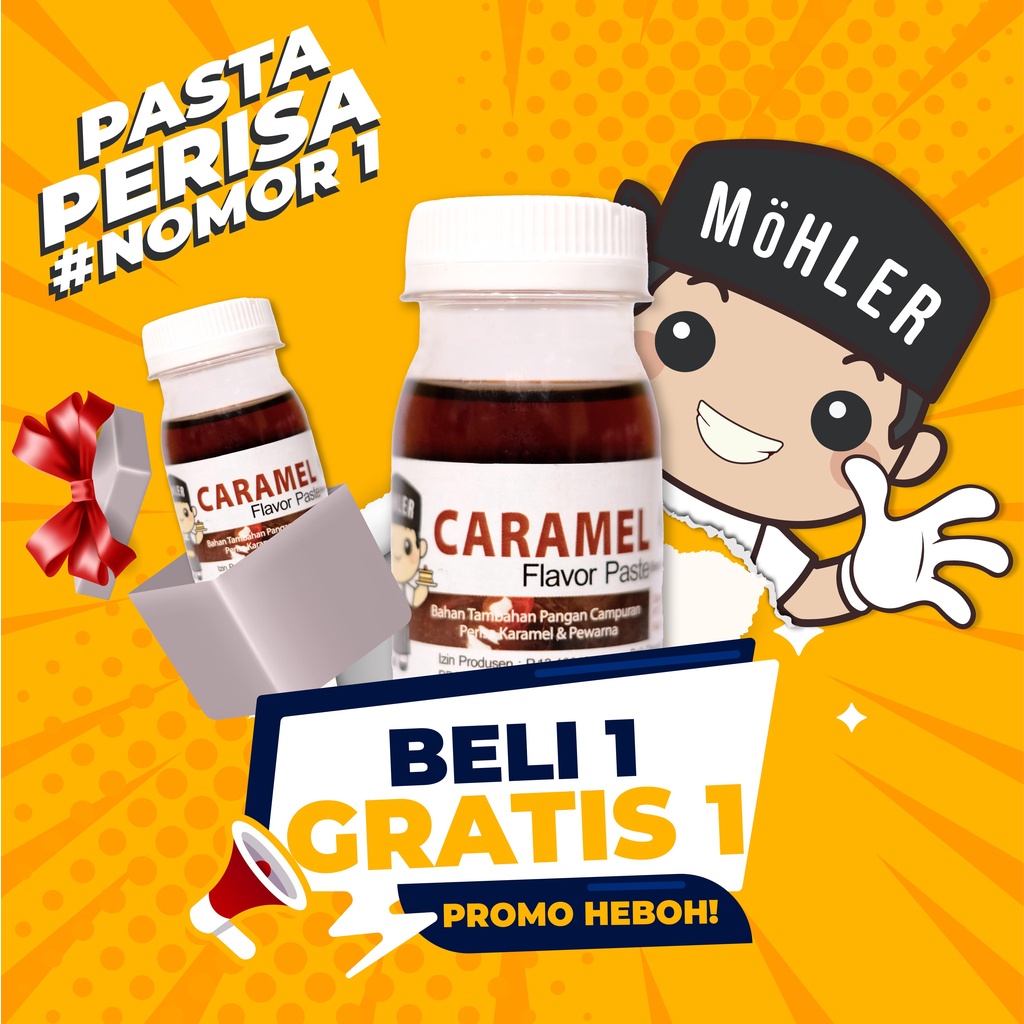 MOHLER Pasta perisa pewarna CARAMEL (KLIK KOMBO HEMAT UNTUK BELI 1 GRATIS 1)