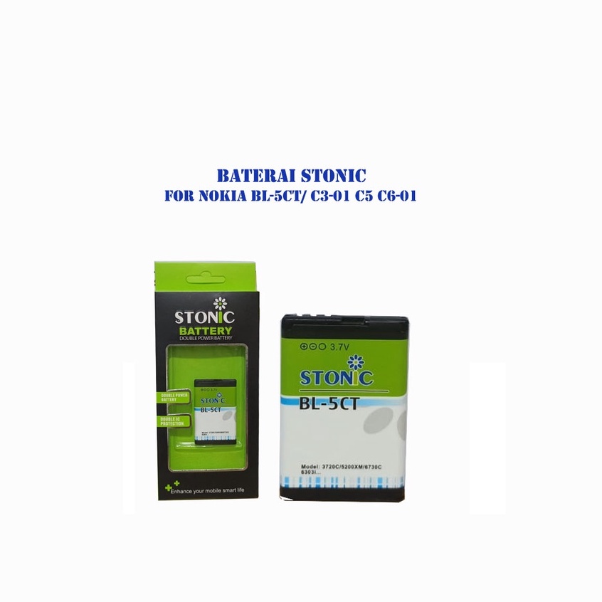 Baterai BL-5CT Batre Nokia C3-01 C5 C5-00 C6 C5-01 C6-01 3720 5220 6303 6730 Battery Stonic Double Power