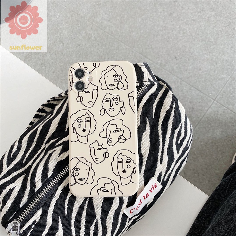 Casing Iphone 12 11 13 Pro Max 6 6s 7 8 Plus X Xr Xs Max Se Motif Geometri Abstrak Retro
