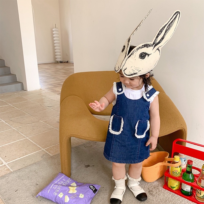 Plain denim skirt anak perempuan