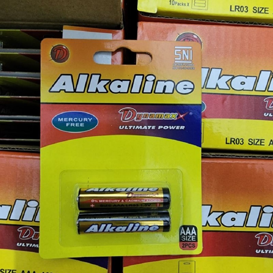 Sepasang Baterai Batrai Dynamax Alkaline AA AAA A2 A3 Anti Bocor Tidak Mengandung Merkuri