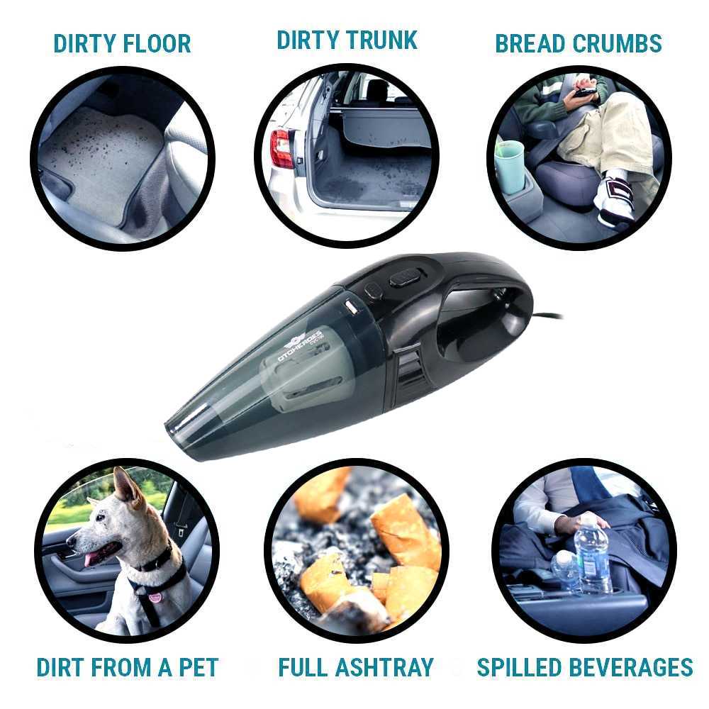 Handheld Vacuum Cleaner Penyedot Debu Interior Mobil 3 Kepala Hisap Nozzle 70W 12V Kabel Cigarette Plug OTOHEROES - 7RRS5HBK