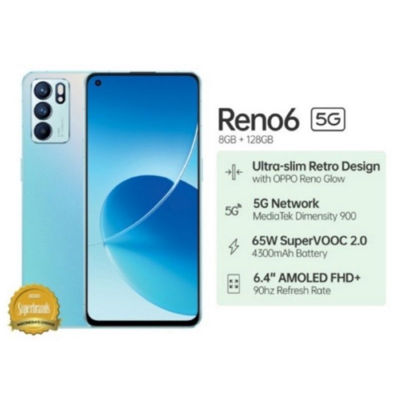 OPPO RENO 6 8/128 / 6pro 12/256gb Baru Bnib Garansi Resmi