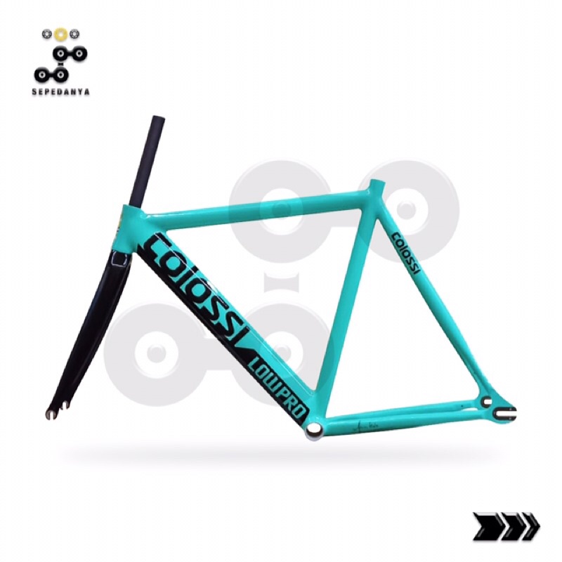 Colossi Low Pro LowPro Frameset Frame Set Pursuit size 51 Tosca Fork Full Carbon Sepeda Fixie Fixed Gear Track Bike Bicycle
