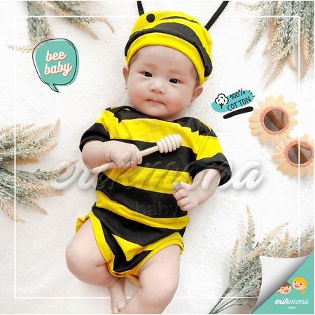 Baju Bayi Jumper Karakter Kostum Lebah Jumpsuit Bayi Baru Lahir Baby Newborn-2