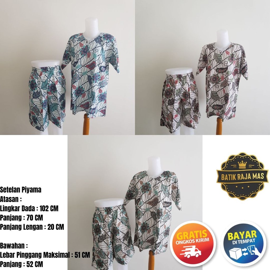 Setelan Wanita Remaja Dewasa Kekinian Lengan Celana Pendek Set Baju Tidur Perempuan Terbaru Piyama M