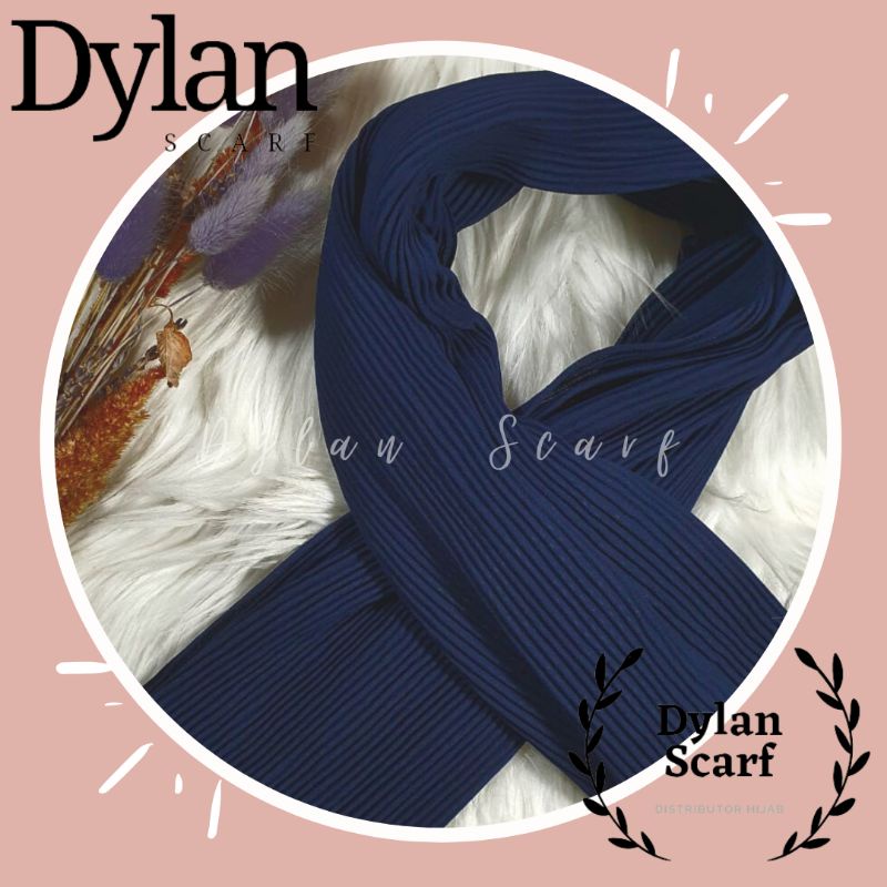 Jilbab Pashmina Plisket Ceruty Babydoll Premium Import-Navy