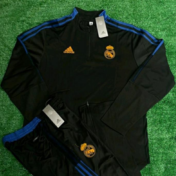 Setelan Jaket Bola Midlayer Real Madrid Training Baru Musim 2021-2022 - M