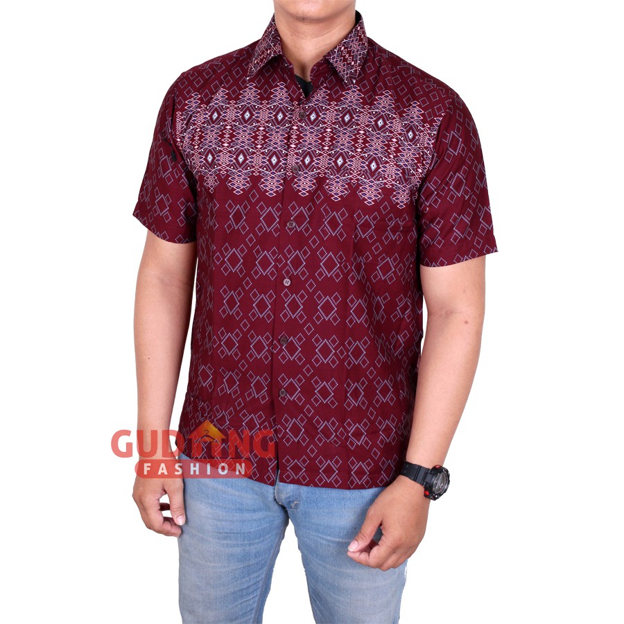 Smart Casual Batik Pria Lengan Pendek BAT 991