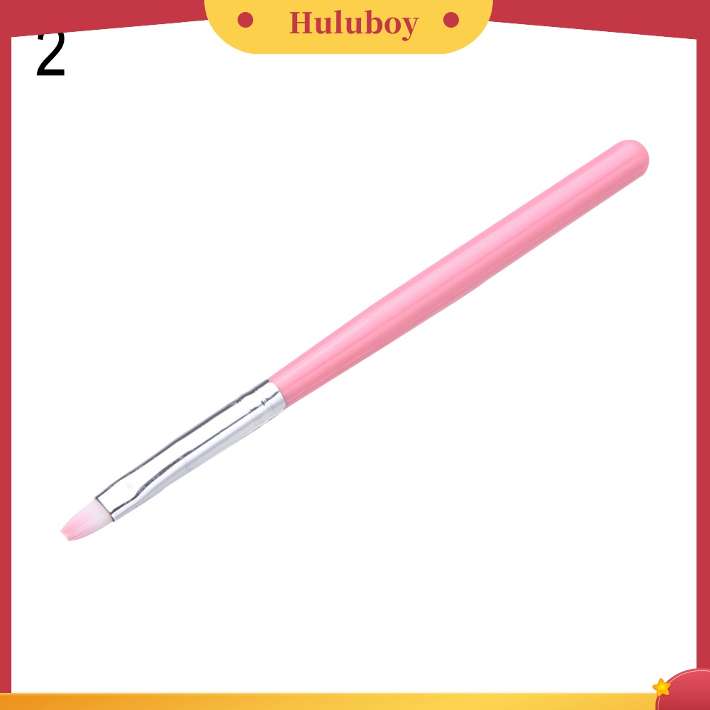 Huluboy Huluboy♡ Brush Pen Nail Art Kepala Flat Untuk Menggambar Desain Manicure DIY