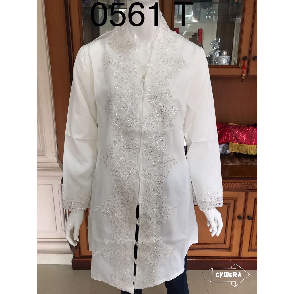 Tunik alexuez putih   tulang 0561T /0560T / tunik kombinasi renda premium