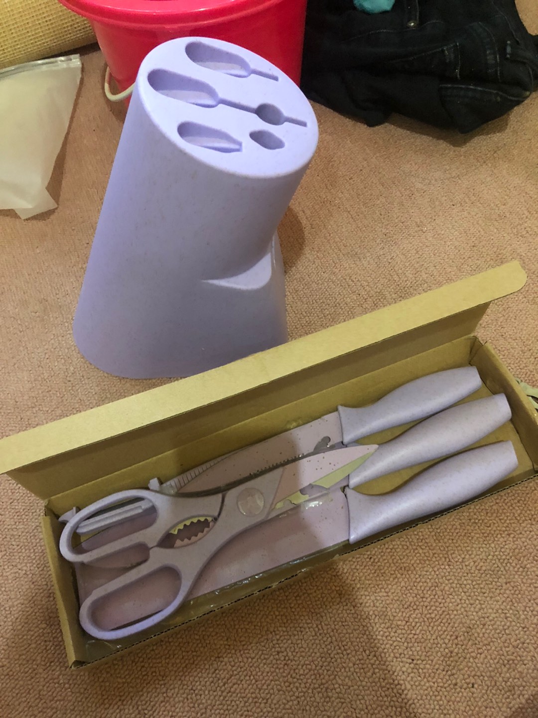 Set Pisau / Knife Set Fruit Bread Knife 6in1 Pisau Set Stainless Dilapis Anti Lengket