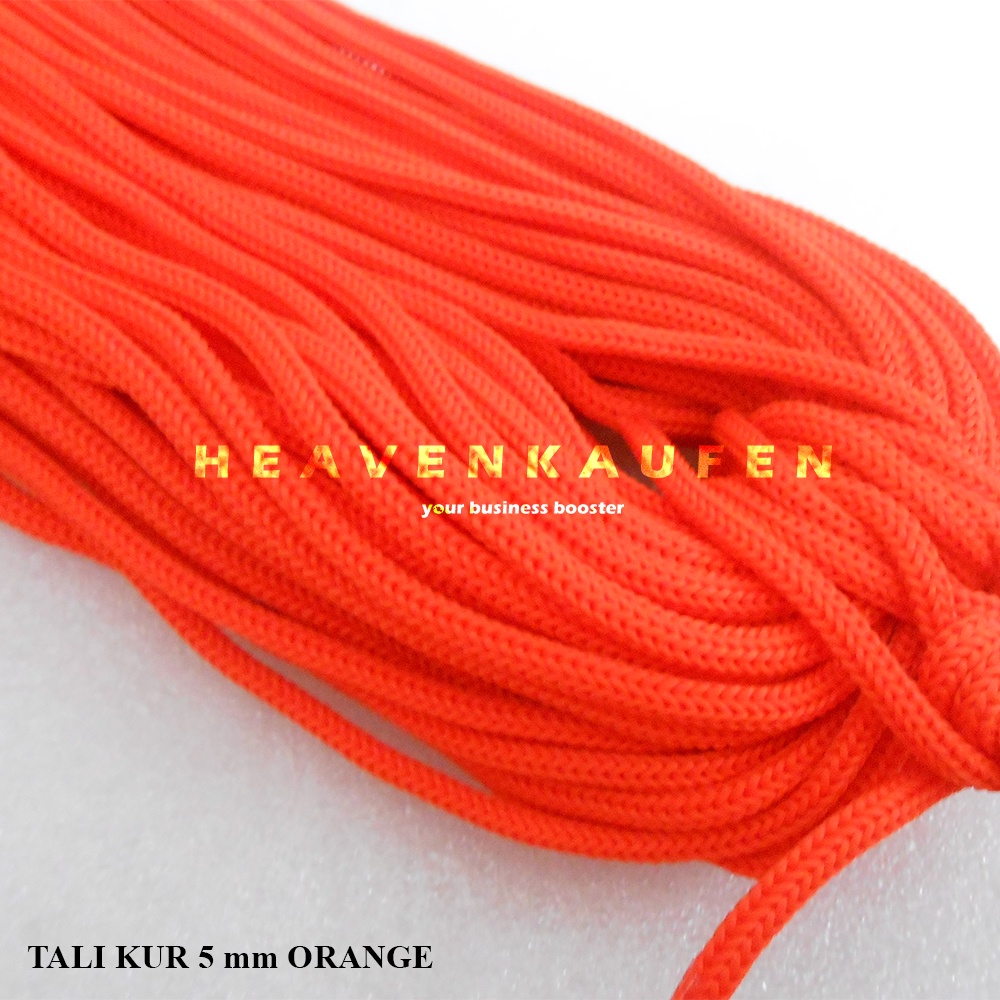 Tali Kur Cord Filamen Besar Diameter 5 mm Warna Orange Untuk Tali Jaket Hoodie Paper Bag Dll Meteran