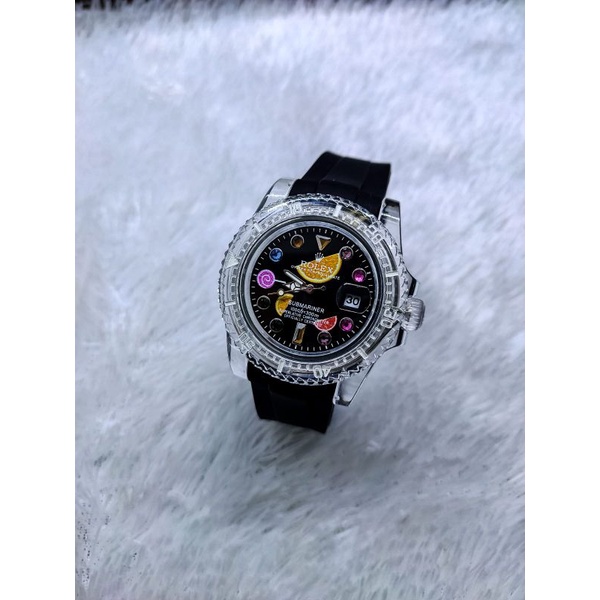 Jam Tangan Rolex Wanita Tali Rubber Tanggal Aktif