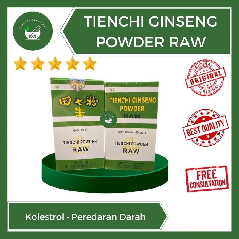 Tienchi Powder Raw 40 Gram Tien Chi Bubuk Obat Kolesterol Peredaran Darah