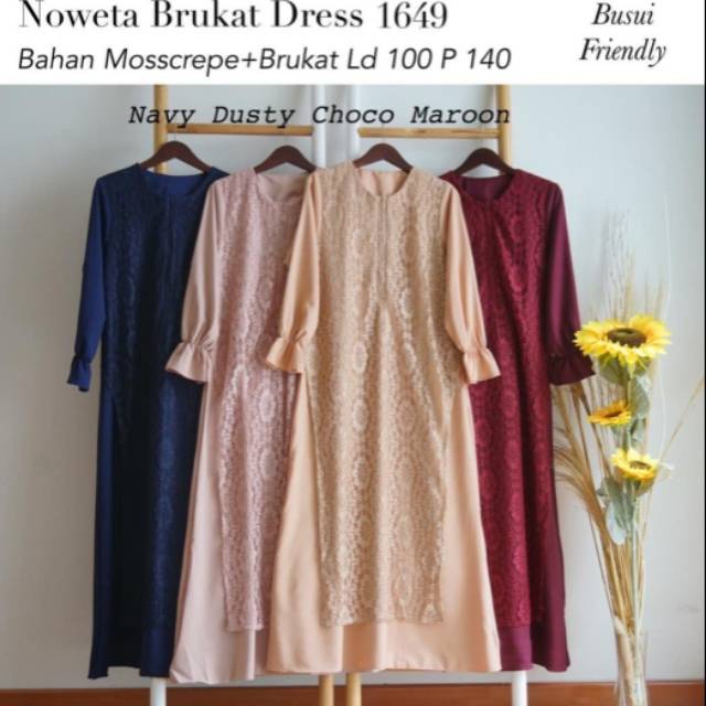 Elovee noweta brukat dress/gamis brukat