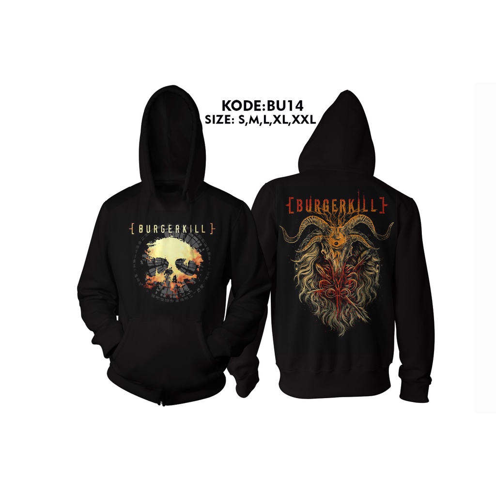 jaket band burgerkill logo style jaket hoodie zipper bu14