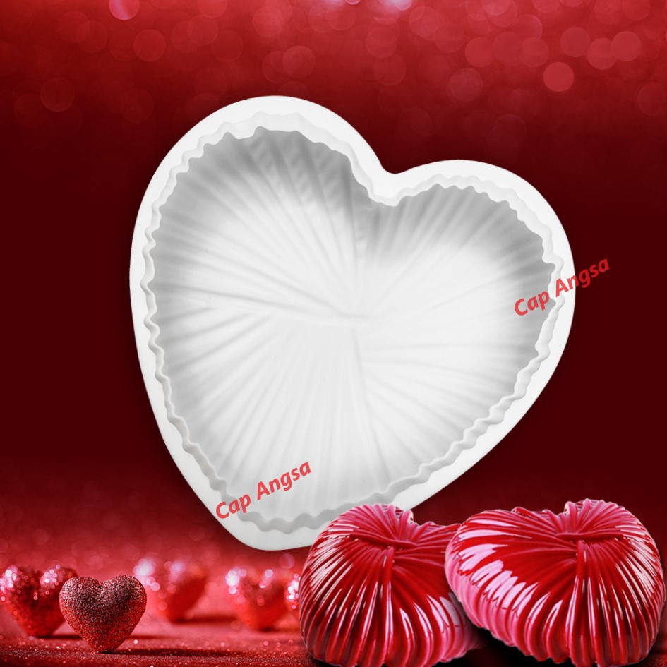 CETAKAN SILIKON HATI SILICONE MOLD HEART LOVE WOOL BALL BOLA WOL PINATA COKLAT FONDANT JELLY AGAR SILICON MOULD 3D