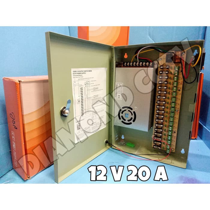 panel cctv - power cctv - power supply box 12V 20A CCTV