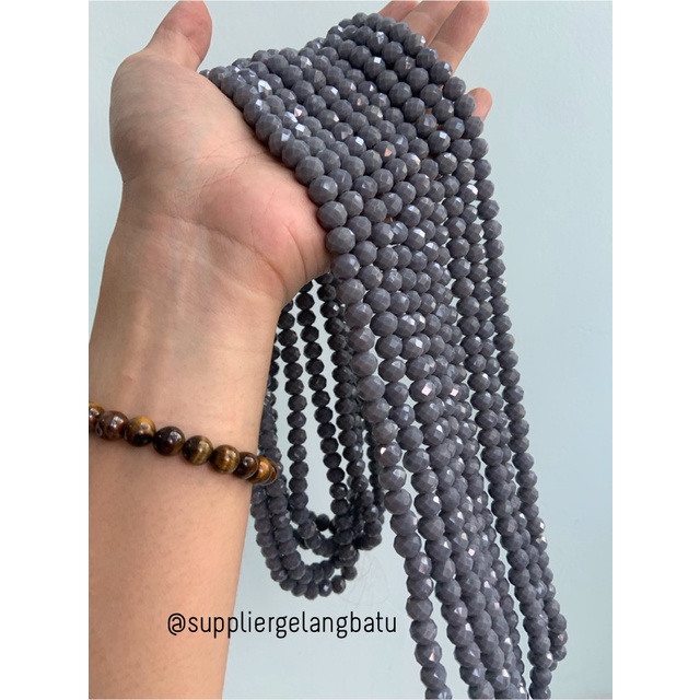 Kristal Ceko 10mm GREY ABU doff bahan aksesoris premium elyecraft dove