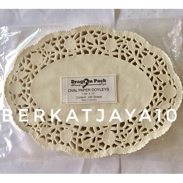 Paper Doyleys 7.5&quot;x10&quot; PUTIH (Isi 10 Pcs) Kertas Doilies Alas Renda Oval 19x25 cm