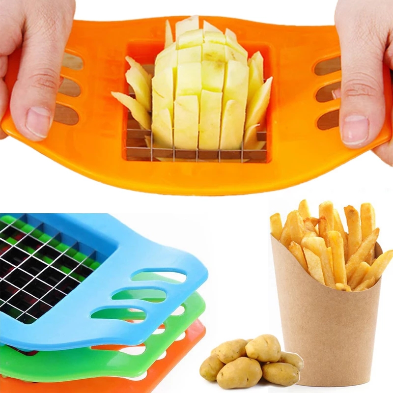 Stainless Steel French Fry Potato Chip Cutter Chopper  / Carrot  Potato Slicer Chopper Fries Chips Making Tool Kitchen Accessories