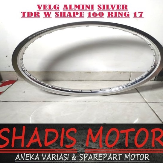 Velg Almini TDR W Shape Ukuran 160 Ring 17 Warna Silver Velg Jari Jari Motor