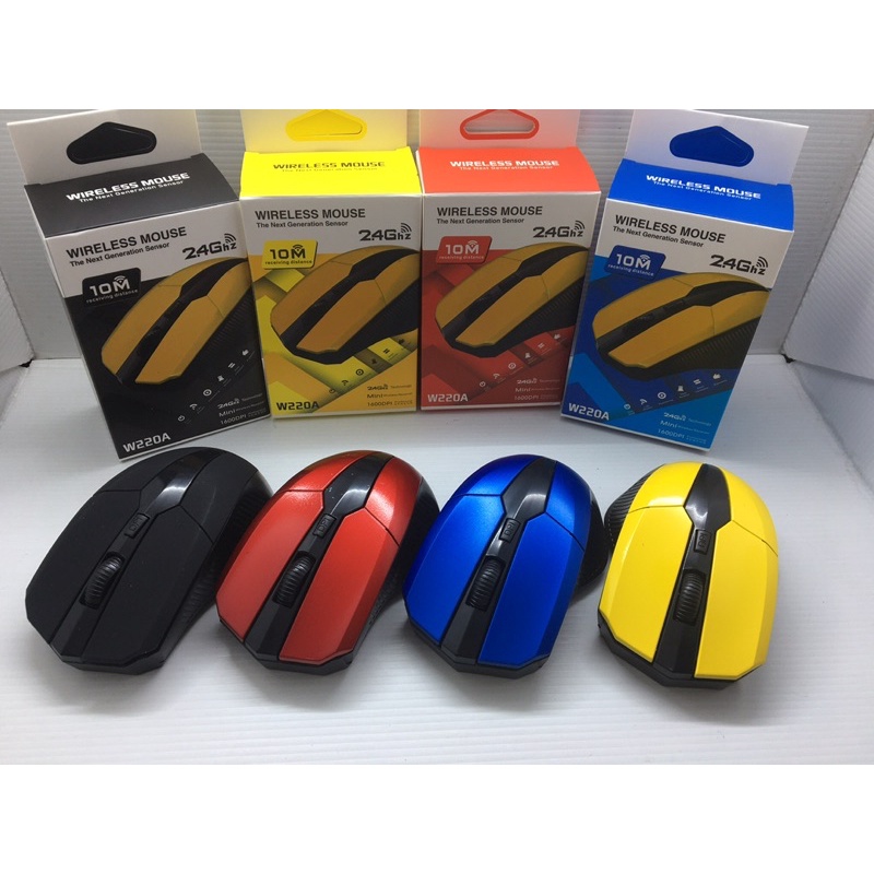 Mouse Wireless W220A 2.4G Optical USB Mouse Gaming dengan Receiver USB untuk PC Laptop mouse bluetooth M185 M187  NEW