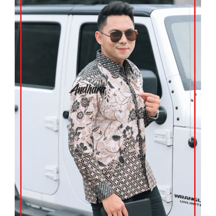 Kemeja Baju Batik Pria Lengan Panjang Slimfit Modern Premium BIMASENA1