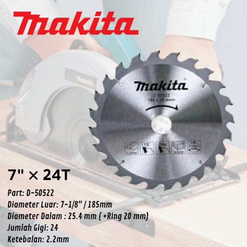 MAKITA 7&quot; X 24T Mata Circle 7 Inch Circular Saw Blade Mata Potong Gergaji Kayu