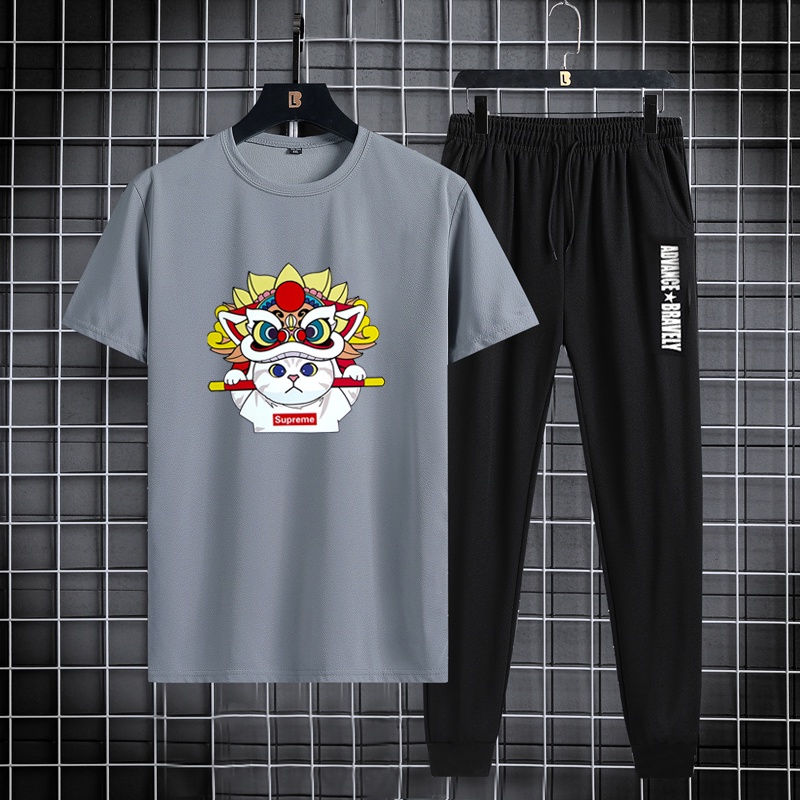 Celana Panjang Pria + kaos Set F02