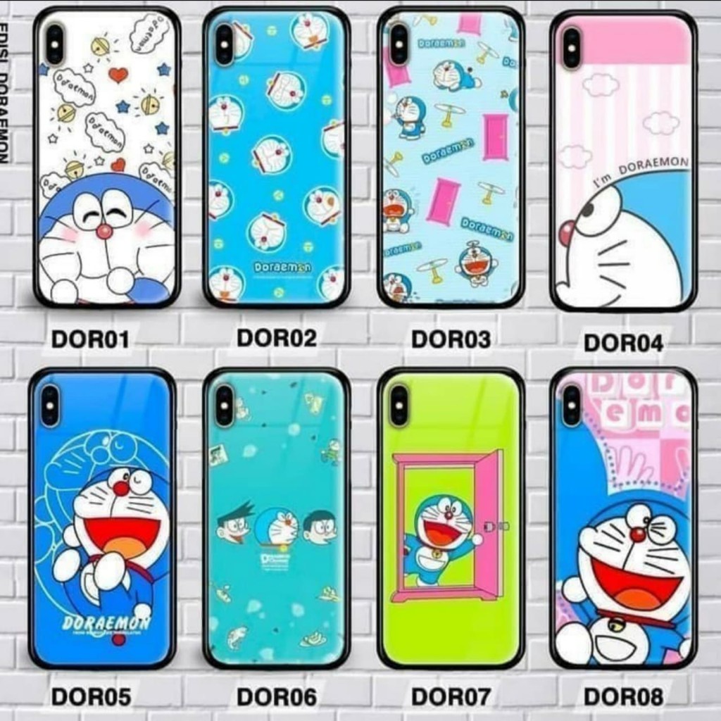 VIVO Y20 SG , Y51 , Y51A , Y53S 2021 PREMIUM CASE GLASS MOTIF DORAEMON