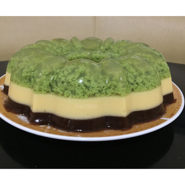 

Puding Lumut Pandan Mentega Choco