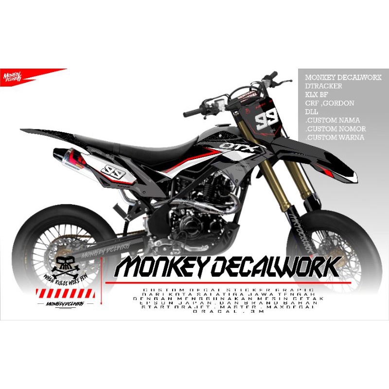 DEKAL STICKER DECAL KLX D-TRACKER SIMPLE CUSTOM