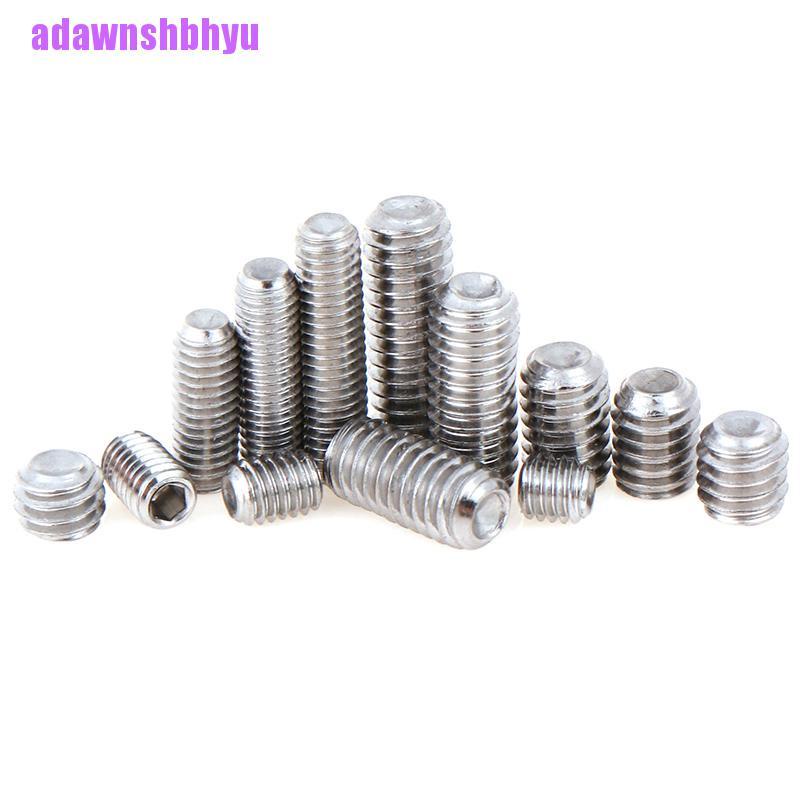 50 Pcs / Set Sekrup Hex Socket Tanpa Kepala Bentuk Cekung Bahan Stainless Steel M3 M4