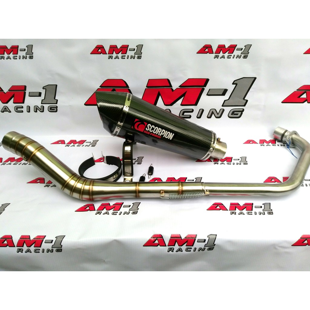 Kenalpot Knalpot Racing Scorpion Carbon R15 VVA V2 V3 Vixion NVA NVL new old MT15 Byson Xabre 150 Sa